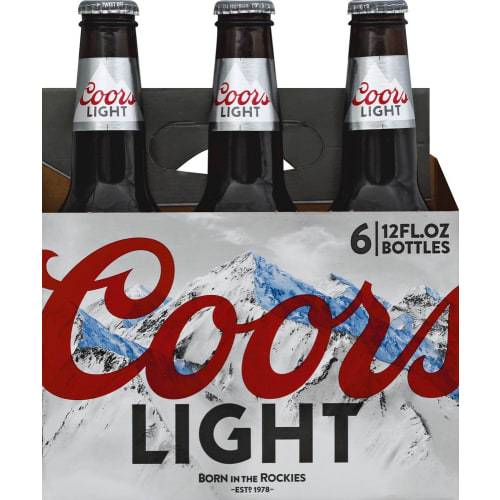 Order Coors Light · Lager Beer (6 x 12 fl oz) bottles food online from D & B Liquor store, Olmos Park on bringmethat.com