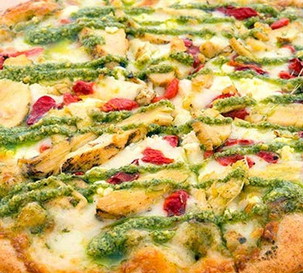Order The Basil Pesto Chicken food online from Midtown Pizza store, Dallas on bringmethat.com