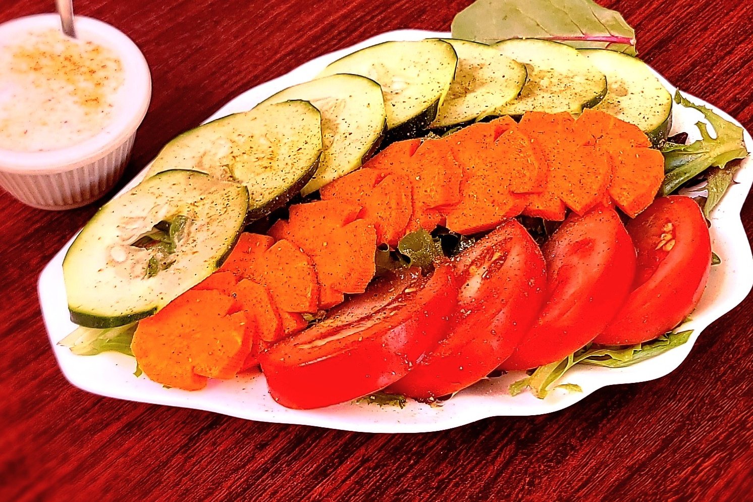 Order Cucumber Tomato Salad food online from Royal Indian Cuisine store, San Francisco on bringmethat.com