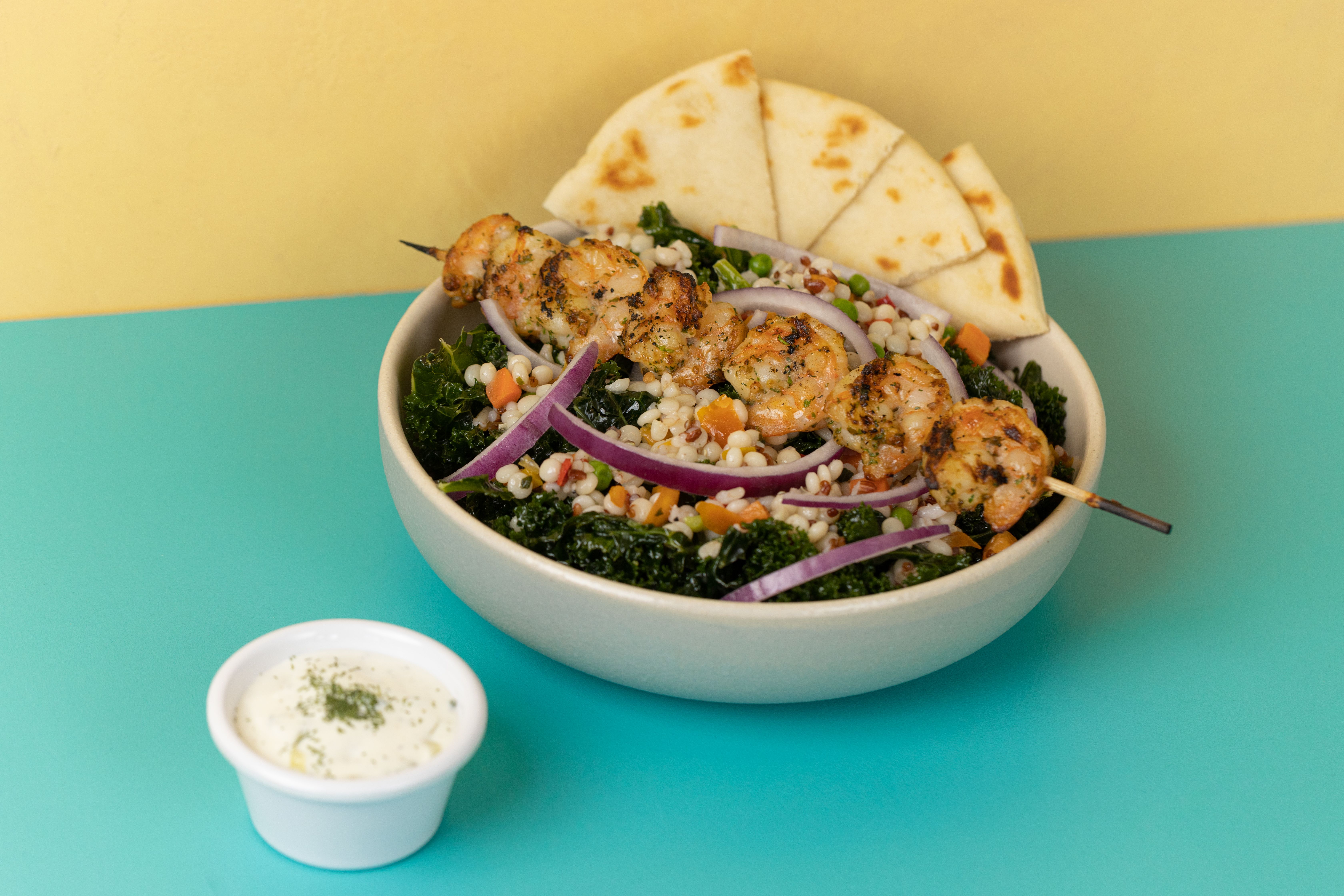 Order Couscous Shrimp Kale Salad food online from Daphne #1050 store, Pasadena on bringmethat.com