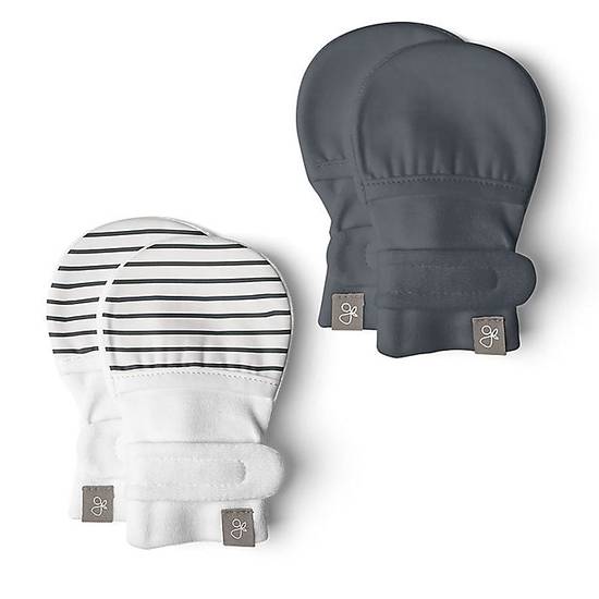 Order goumi® Organic Cotton Size 0-3M 2-Pack Midnight Mitts in Grey food online from Bed Bath & Beyond store, Lancaster on bringmethat.com