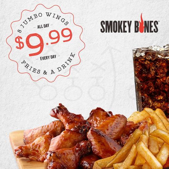 Order 8 Traditional Wing Meal food online from Smokey Bones store, Chesapeake on bringmethat.com