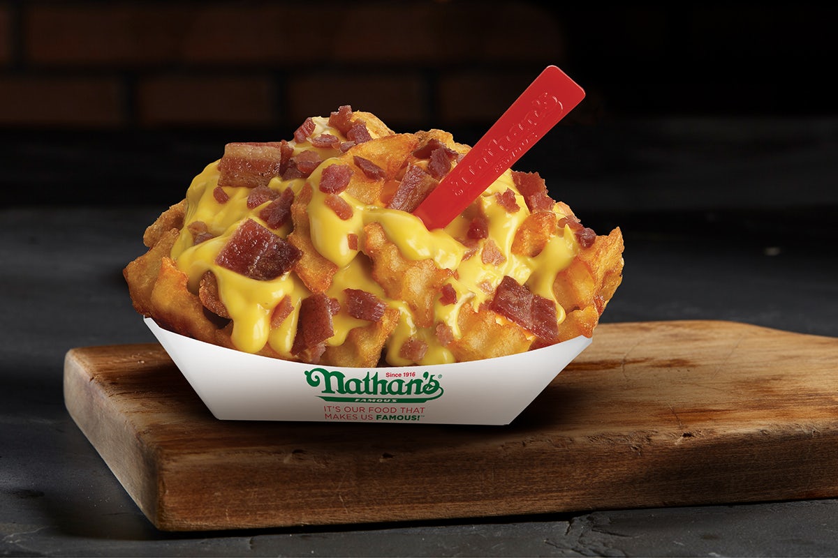 Order Bacon Cheese Fries food online from Nathan's Famous store, Oceanside on bringmethat.com