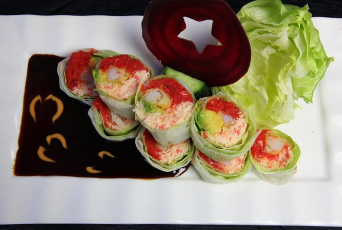 Order Lettuce  Tempura Roll food online from Love Boat Sushi store, Oceanside on bringmethat.com