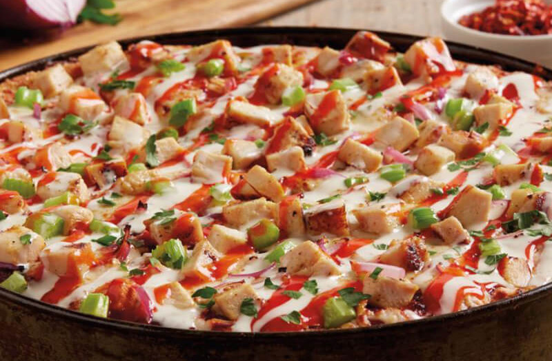 Order Buffalo Chicken Deep Dish Pizza food online from BJs Restaurant & Brewhouse store, Greenwood on bringmethat.com