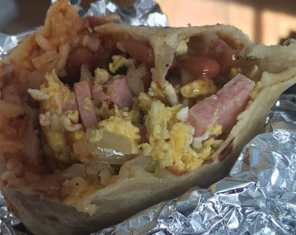 Order Breakfast Burrito food online from Tacos Manzano store, North Hollywood on bringmethat.com
