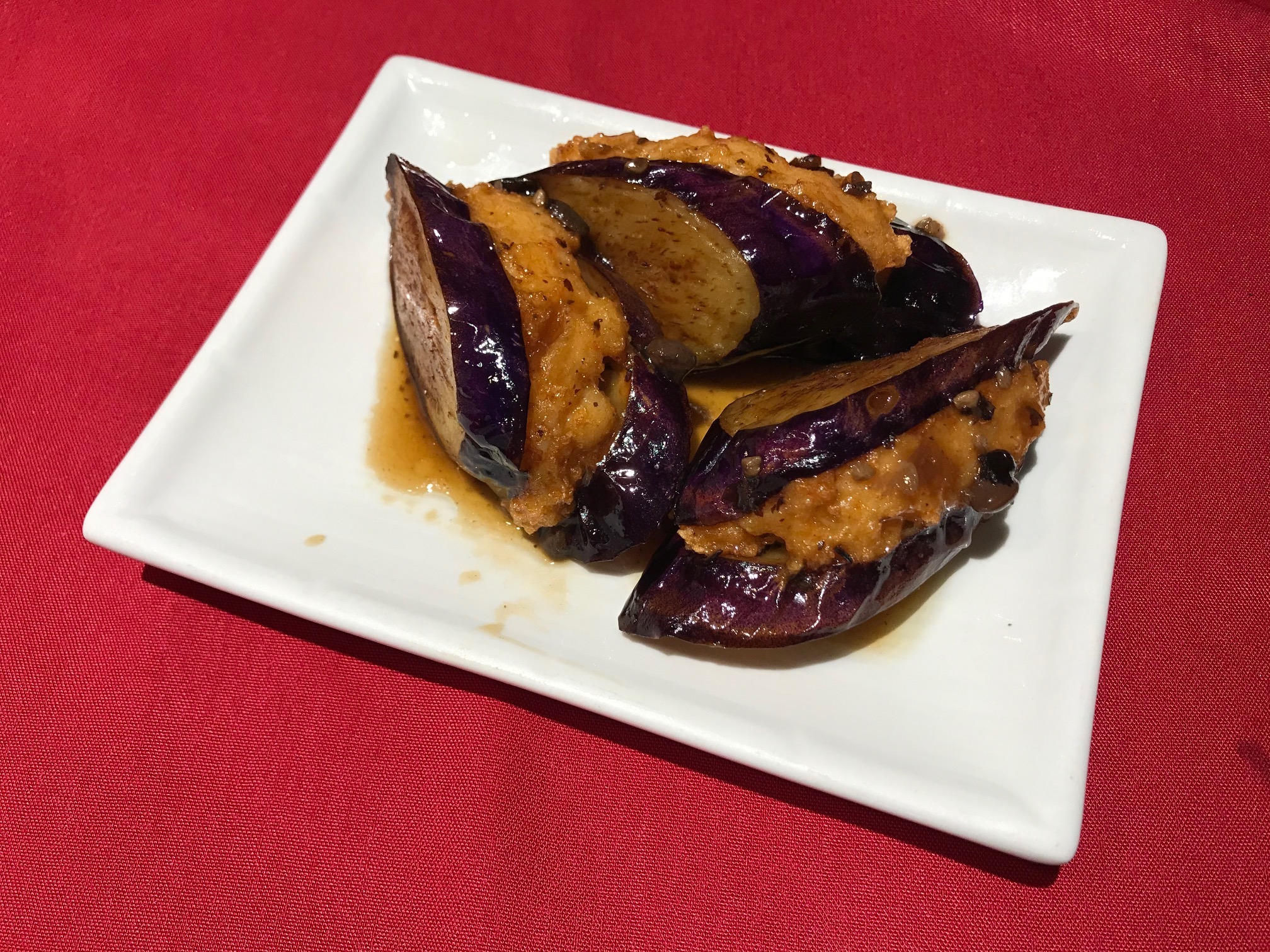 Order Pan fried eggplants with stuffed shrimp paste 釀茄子 food online from Golden Coast store, San Francisco on bringmethat.com