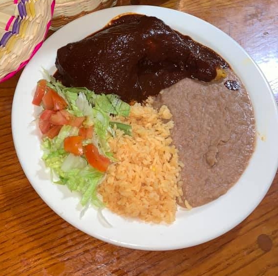 Order 17. Mole Poblano Plate food online from El Ranchito Cocina Mexicana store, San Antonio on bringmethat.com