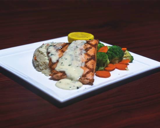 Order Grilled Salmon food online from Breakers Sky Lounge store, Herndon on bringmethat.com