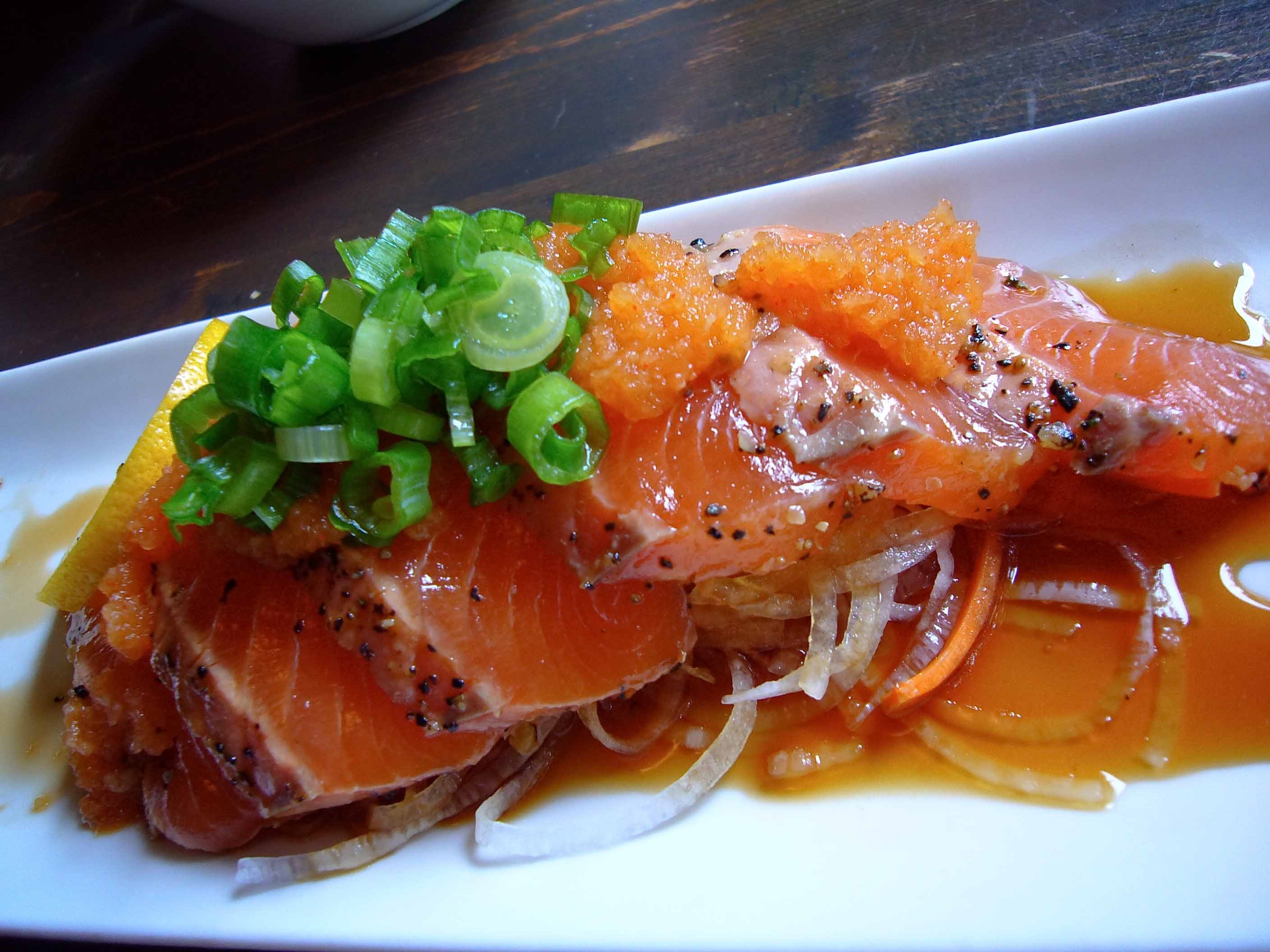 Order Salmon Tataki food online from Tengu Asian Bistro store, Albany on bringmethat.com