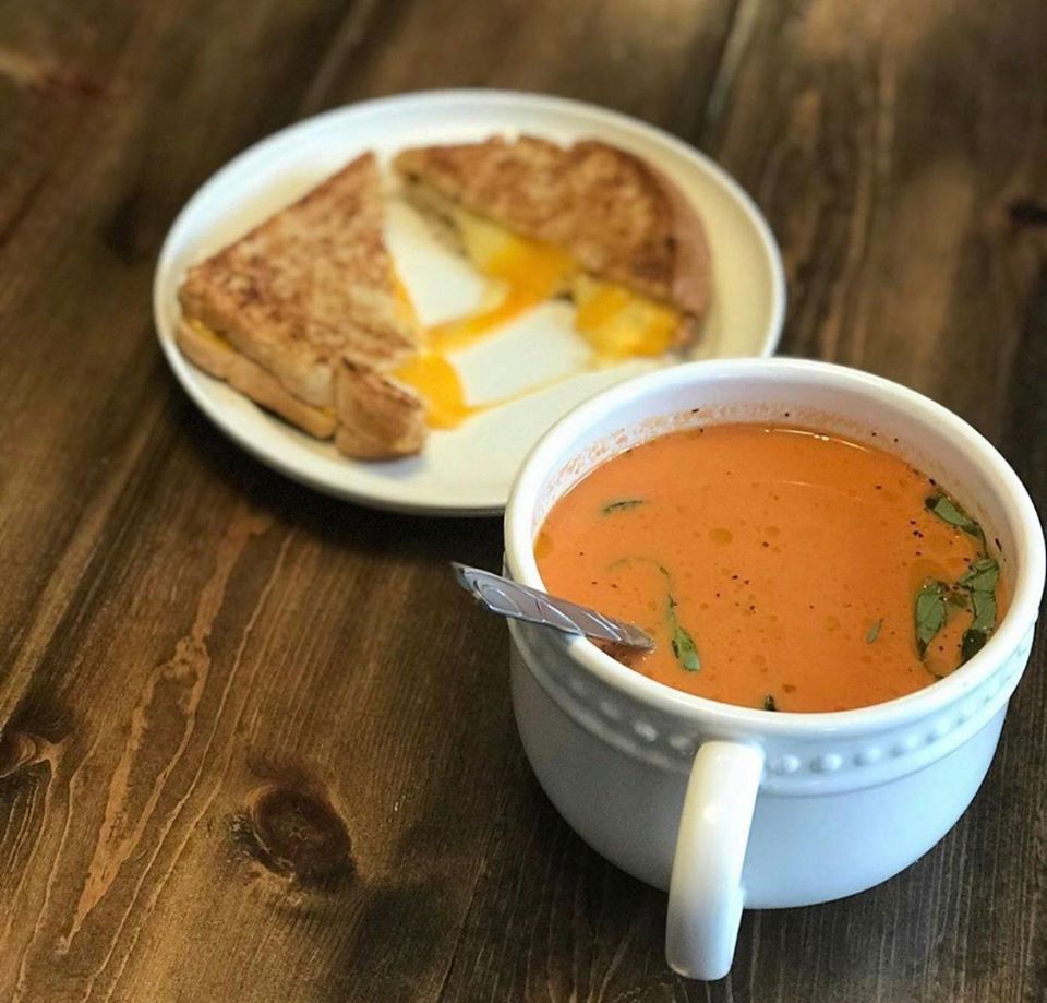 Order Tomato Basil Soup served Everyday  food online from Gingersnaps Coffehouse & Cafe store, Terre Haute on bringmethat.com