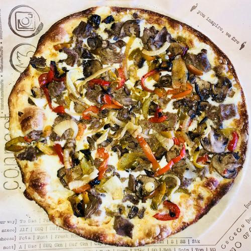 Order Steak & Blue Pizza (800 Cal) food online from Fired Pie store, Mesa on bringmethat.com