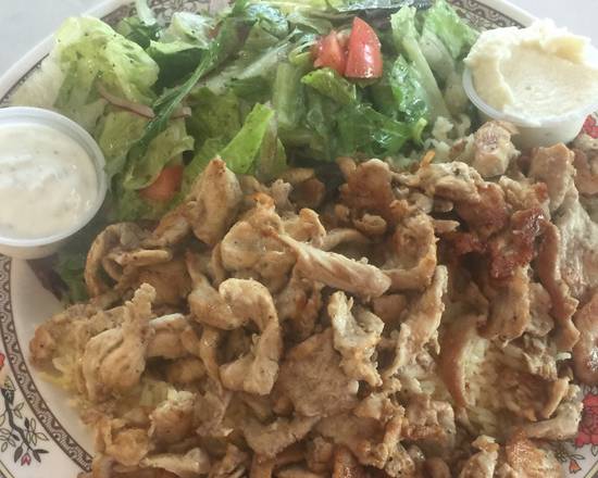 Order 18. Chicken Shawarma Plate food online from Wally Cafe store, Rocklin on bringmethat.com