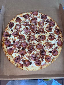 Order Meat Lover's Pizza food online from Big O Pizza store, Anaheim on bringmethat.com
