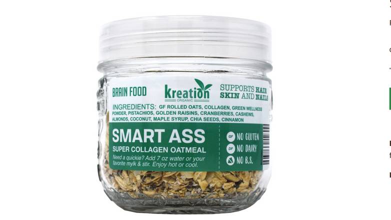 Order Smart Ass Super Collagen Oatmeal food online from Kreation store, Manhattan Beach on bringmethat.com