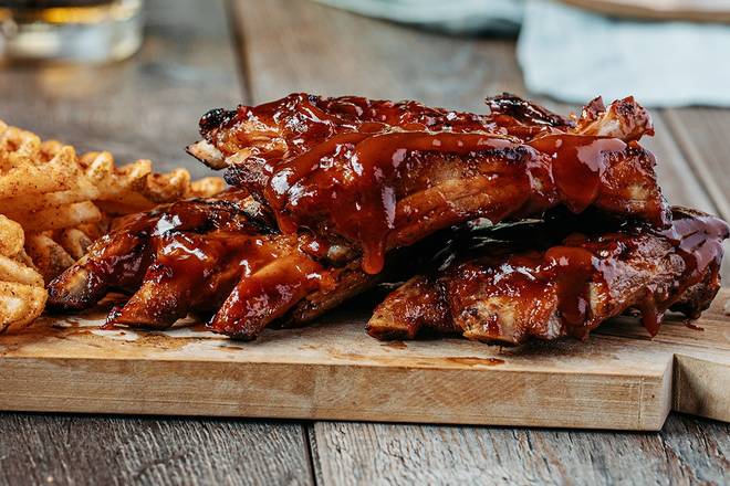 Order Full Stack of Fall-Off-The-Bone Ribs food online from Logan Roadhouse store, Evansville on bringmethat.com