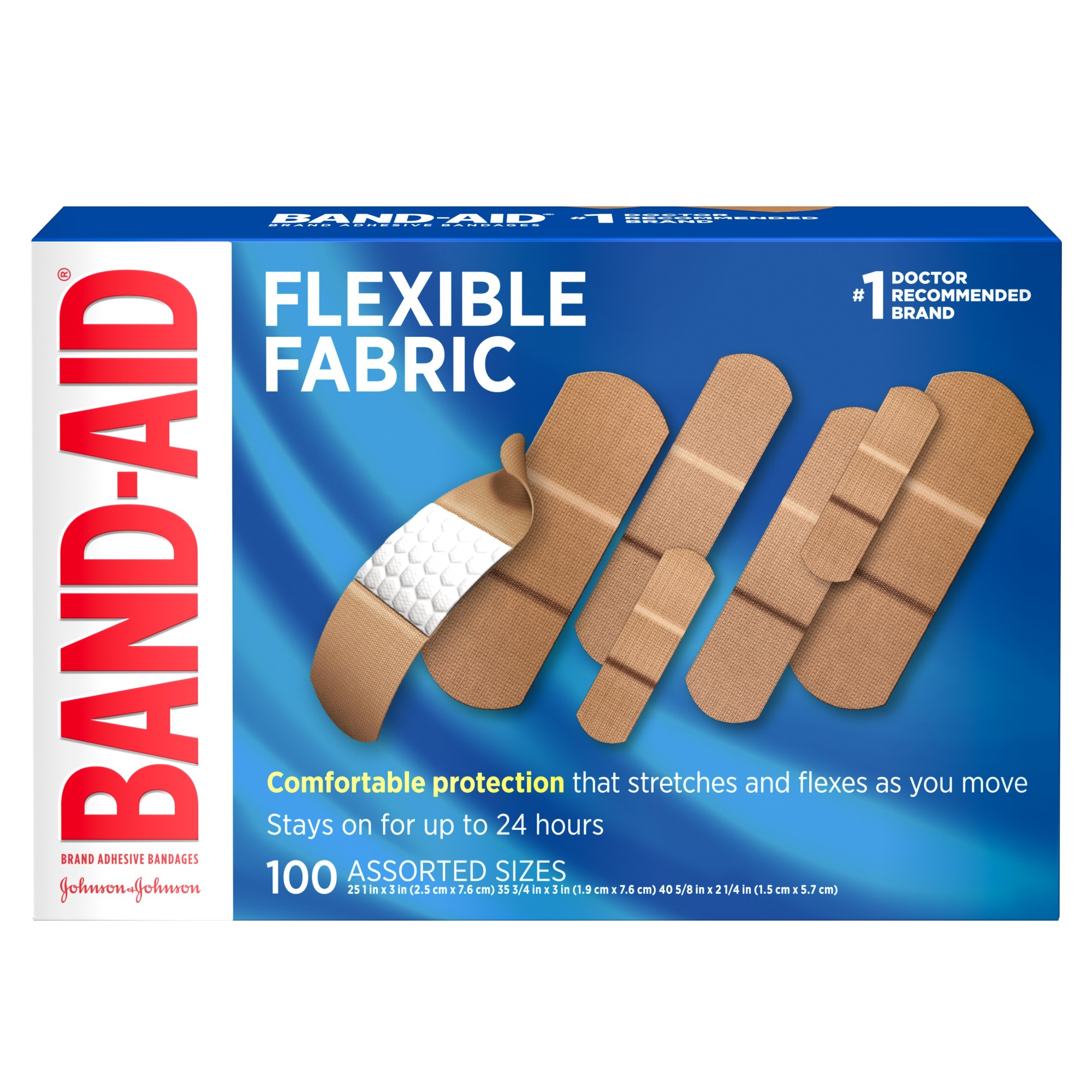Order Band-Aid Brand Flexible Fabric Adhesive Bandages - Assorted, 100 ct food online from Rite Aid store, Cathedral City on bringmethat.com