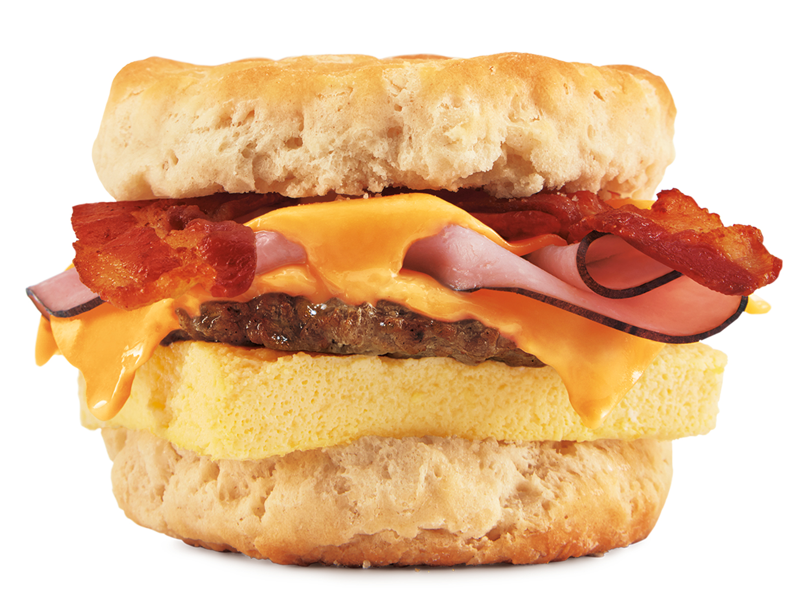 Order Fully Loaded (TRIPLE) Biscuit food online from Burger King store, Streamwood on bringmethat.com