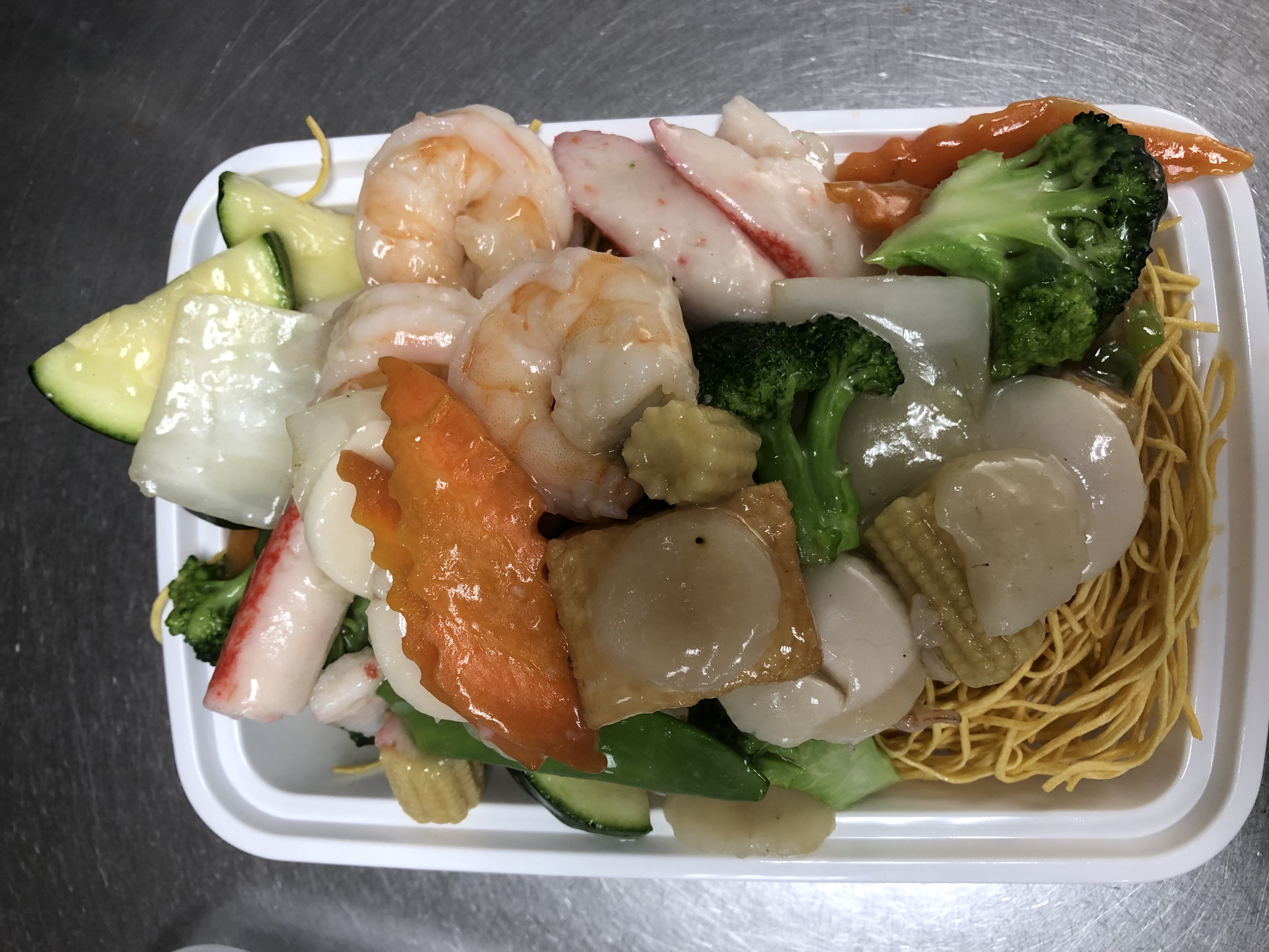 Order S23. Seafood Pan Fried Noodles Special food online from Fortune East store, Garden City Park on bringmethat.com