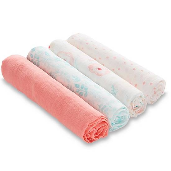 Order aden + anais™ essentials Full Bloom 4-Pack Cotton Muslin Swaddle Blankets food online from Bed Bath & Beyond store, Lancaster on bringmethat.com