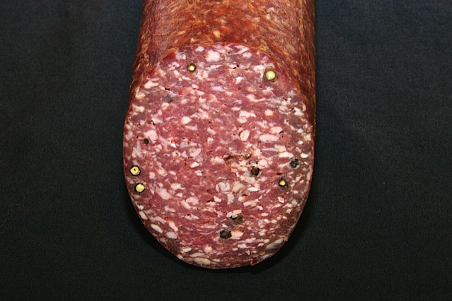 Order 1 lb. Garlic and Peppercorn Salami food online from Swan Market store, Rochester on bringmethat.com