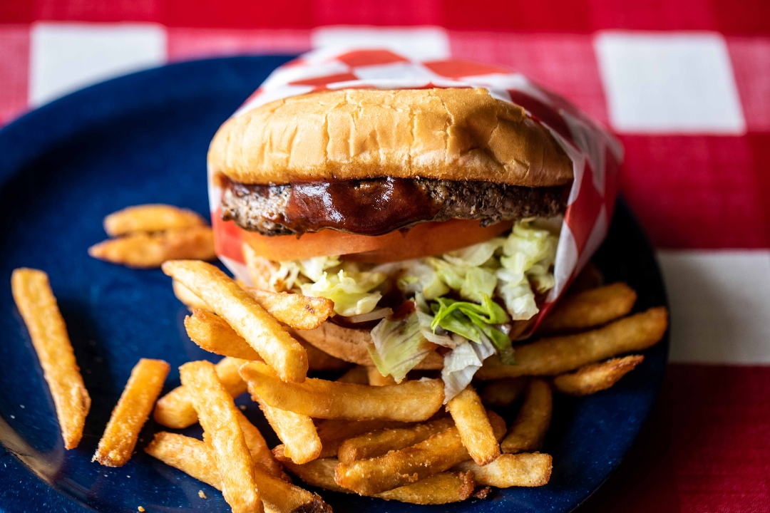 Order BBQ Burger food online from The Texan Cafe & Pie Shop store, Hutto on bringmethat.com