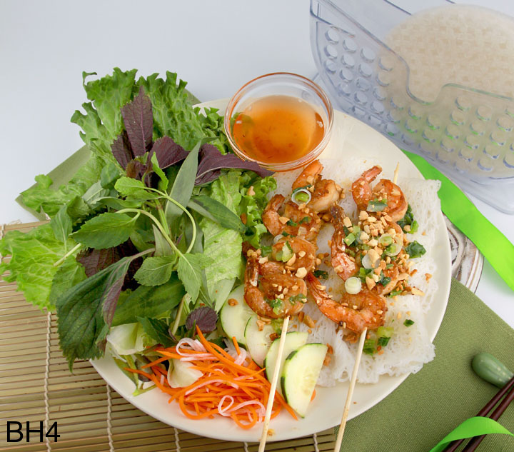Order BH4. BBQ Shrimp with Fine Vermicelli Wrap  food online from So Pho So Good store, San Francisco on bringmethat.com