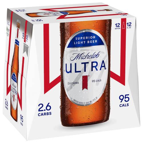 Order Michelob Ultra · Domestic Light Lager Beer (12 x 12 fl oz) bottles  food online from D & B Liquor store, Olmos Park on bringmethat.com