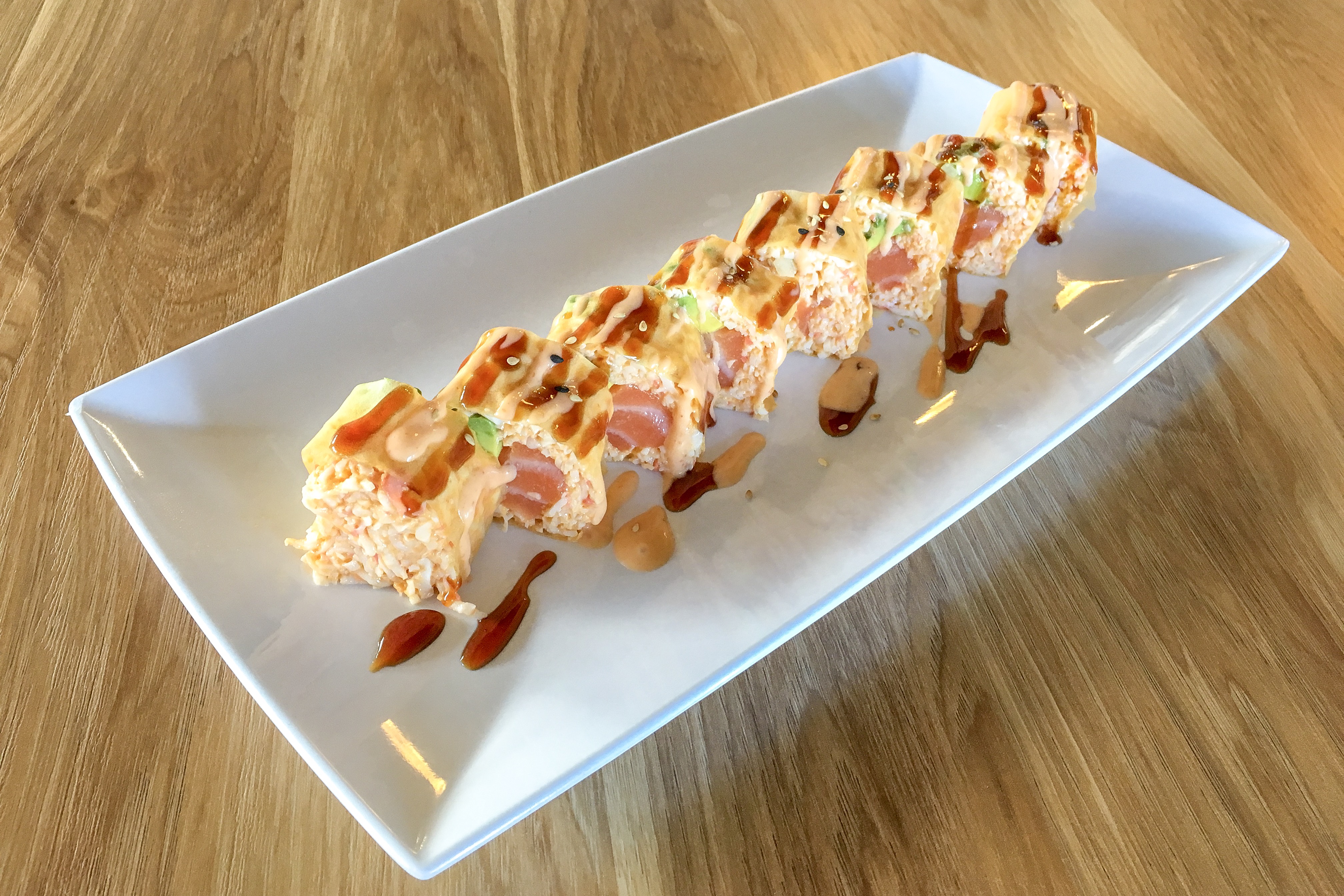 Order Sunset Roll food online from Rollstop Sushi store, San Pedro on bringmethat.com