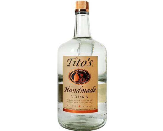 Order Tito's, 1.75L vodka (40.0% ABV) food online from Babaro Liquor Store store, Peabody on bringmethat.com