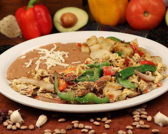 Order Huevos con Machaca food online from La Choza Mexican & Seafood Restaurant store, City of Industry on bringmethat.com