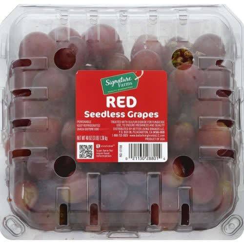 Order Signature Farms · Seedless Red Grapes (48 oz) food online from Carrs Express store, Wasilla on bringmethat.com