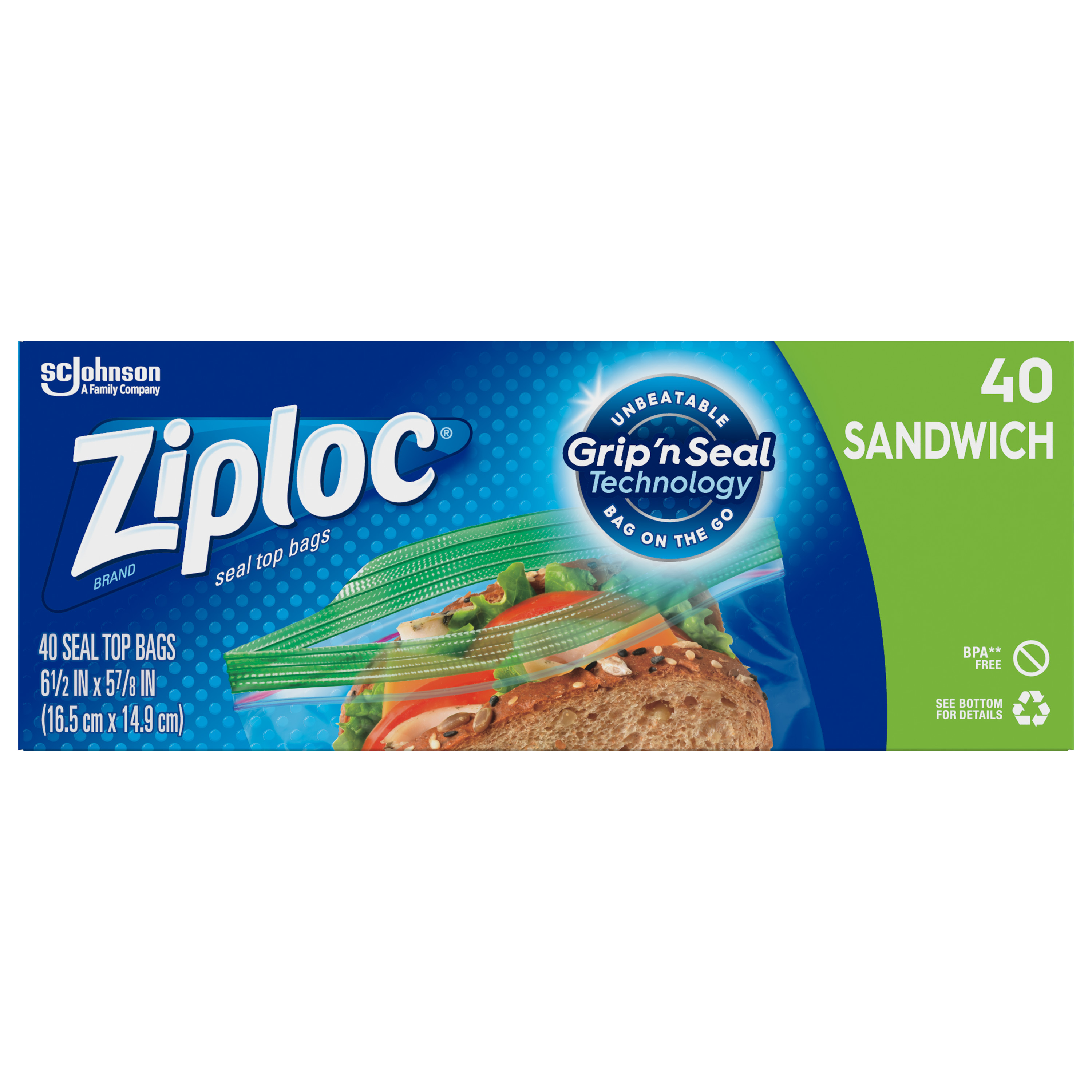 Order Ziploc Sandwich Bags - 40 ct food online from Rite Aid store, Chino Hills on bringmethat.com