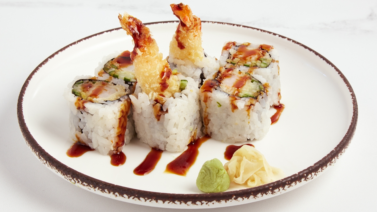 Order Shrimp Tempura Maki food online from Yoki Japanese Restaurant store, Medford on bringmethat.com