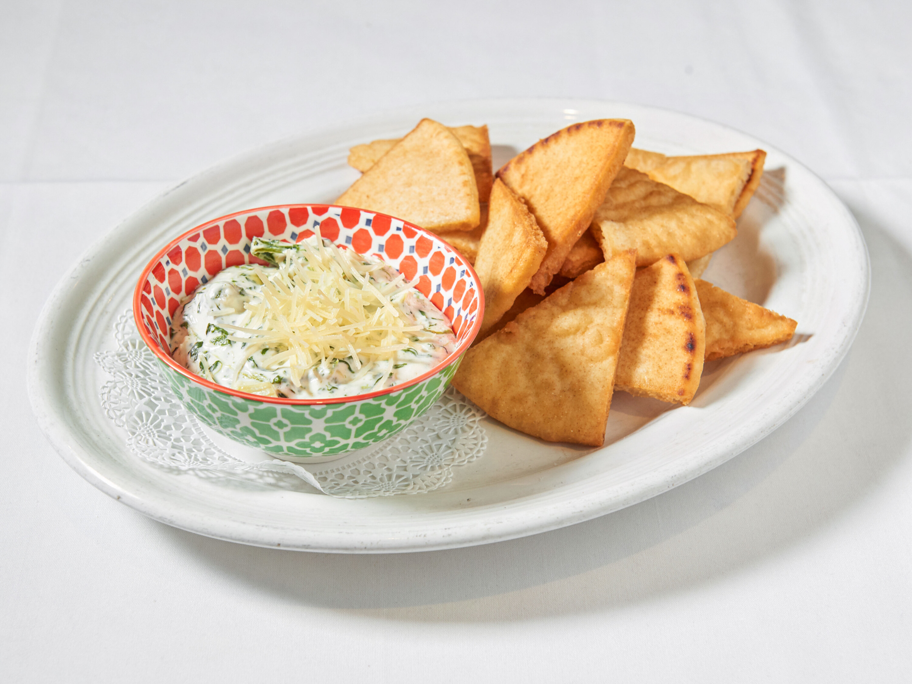 Order Spinach Artichoke Dip food online from Vno Wine Warehouse & New Age Restaurant store, Bay City on bringmethat.com