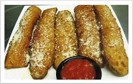 Order 5 Battered Zucchini Planks food online from Merlinos Pizza store, East McKeesport on bringmethat.com
