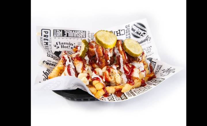 Order BBQ Mac Fries food online from Chronic Fries store, Houston on bringmethat.com