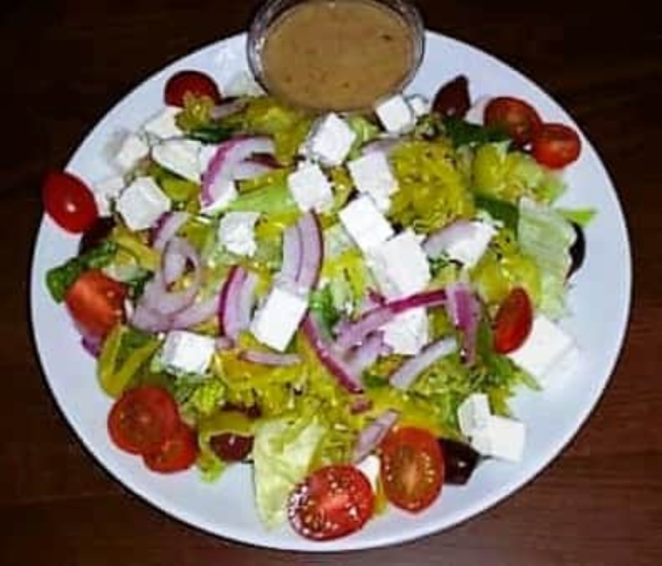 Order Greek Salad food online from Jake's Of Willow Glen store, San Jose on bringmethat.com