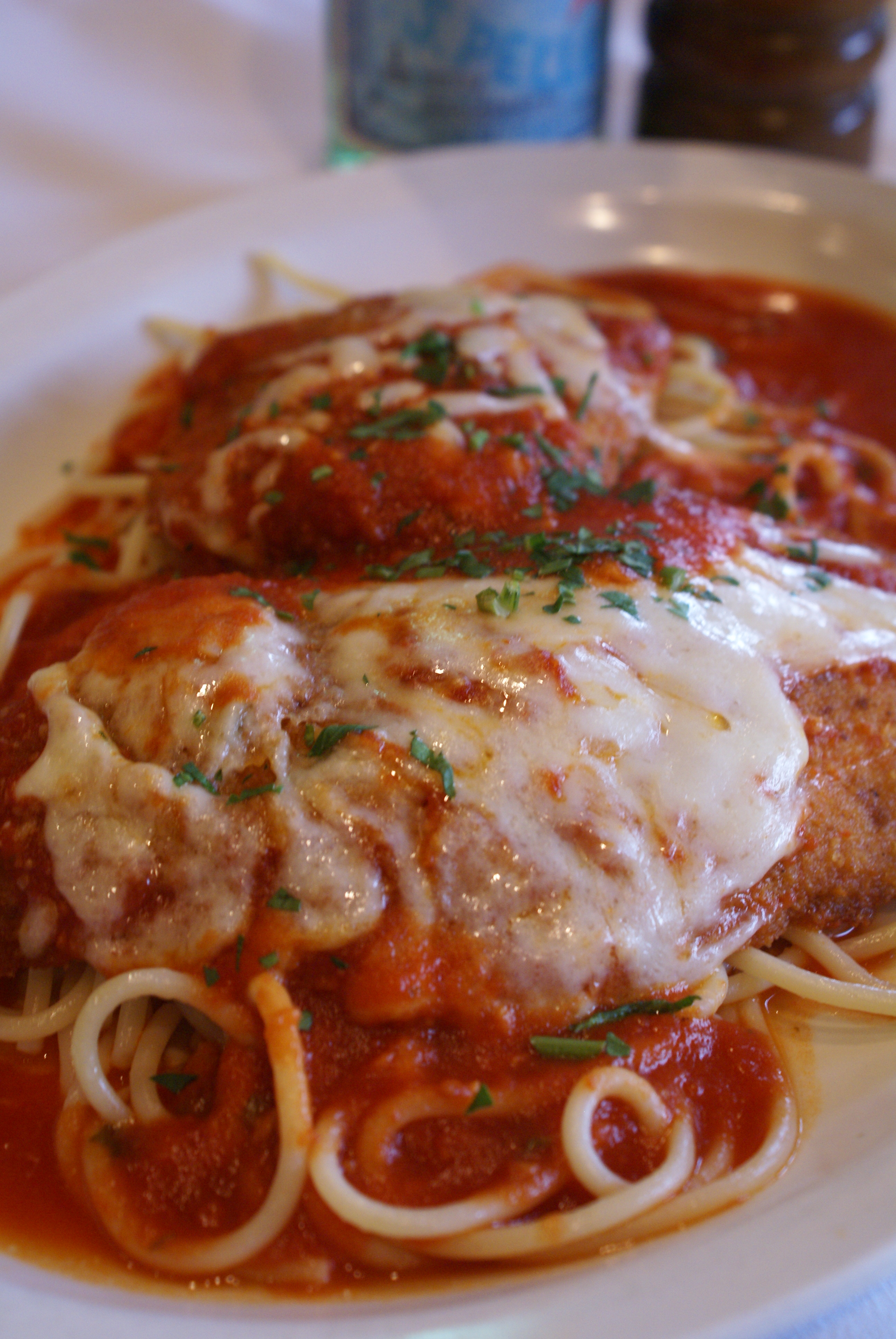 Order Chicken alla Parmigiana food online from Mangia Brick Oven Grill store, Bordentown on bringmethat.com