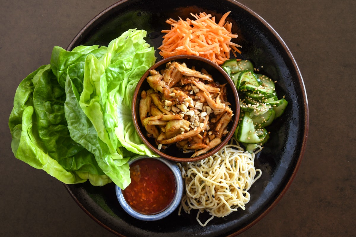 Order LETTUCE WRAPS food online from Blue Sushi Sake Grill store, Fort Worth on bringmethat.com