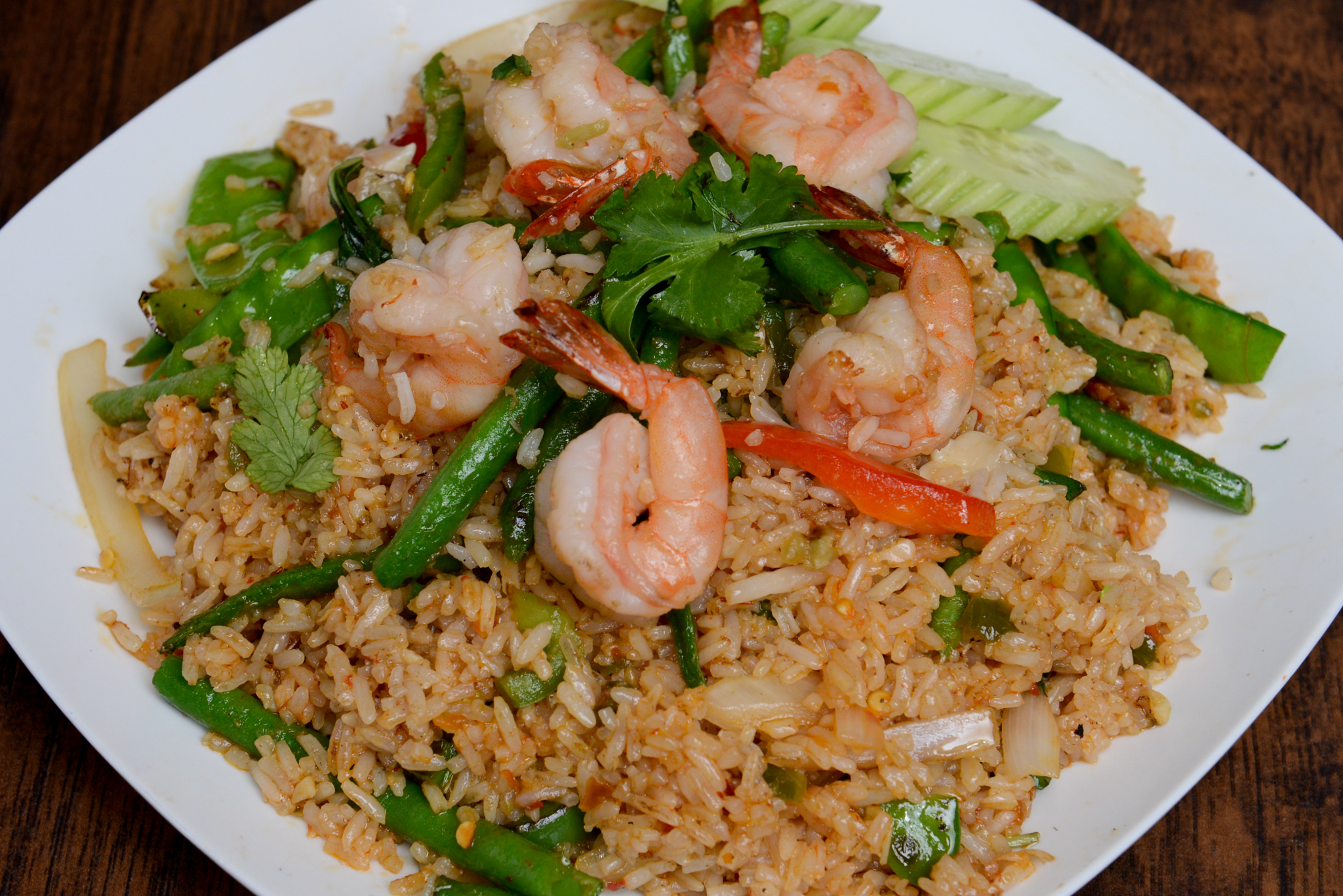 Order 72D. Spicy Fried Rice Shrimp with Green Bean and Snow Pea food online from Rincome store, Northridge on bringmethat.com