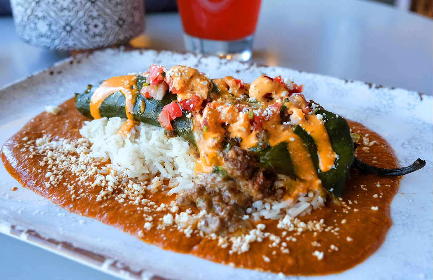 Order NEW!  Bison Chile Relleno food online from C Casa store, Napa on bringmethat.com