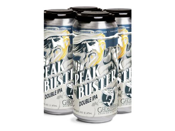 Order Ghostfish Peak Buster Double IPA - 4x 16oz Cans food online from Garfield's Beverage Warehouse store, Chicago on bringmethat.com