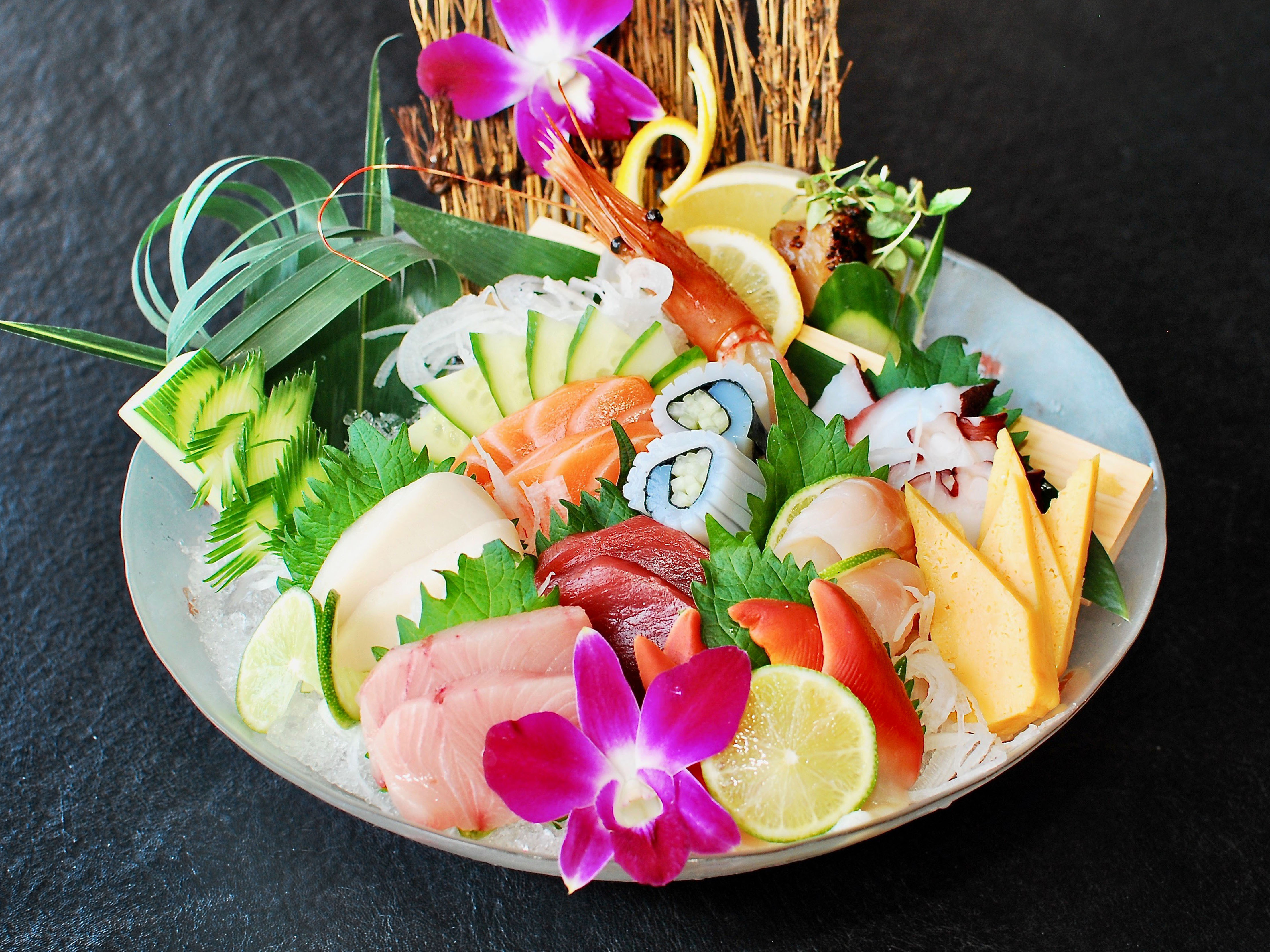 Order Sashimi Deluxe Combo Plate food online from Inari Sushi store, Elmwood Park on bringmethat.com