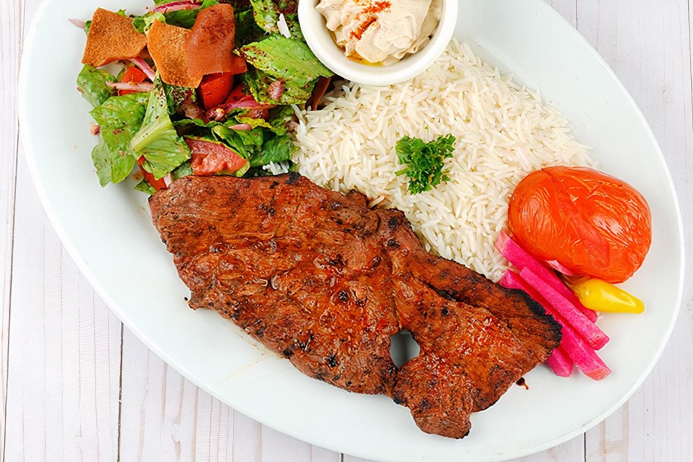 Order Angus Beef Filet (NEW) food online from Tarme Mediterranean Grill store, Glendale on bringmethat.com