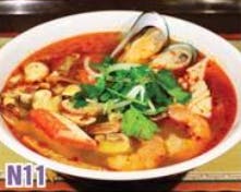 Order N11. Hot & Sour Seafood Noodle Soup 泰式海鮮粉 food online from Good Children store, Westmont on bringmethat.com