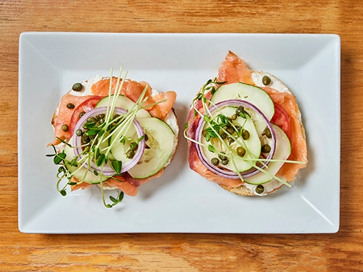 Order Bagel with Lox food online from Sabrina Cafe store, Collingswood on bringmethat.com