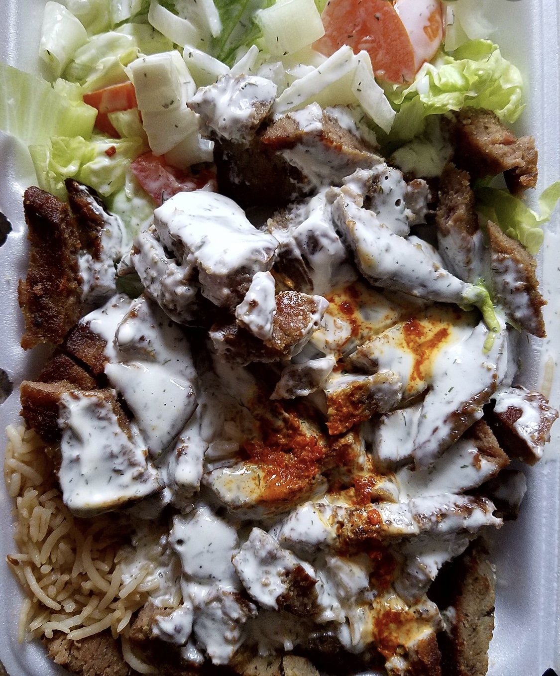 Order Lamb Over Rice food online from Salah's Halal Food store, East Islip on bringmethat.com