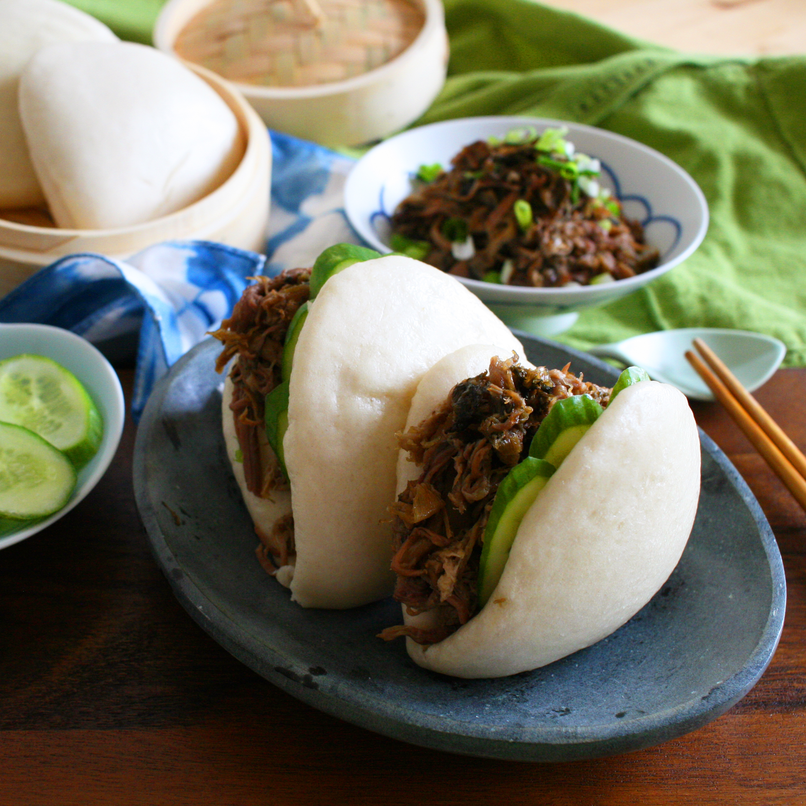 Order Pulled Pork Bao food online from Stick To My Pot store, New York on bringmethat.com