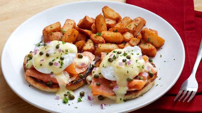 Order Smoked Salmon Benedict food online from Mimis Cafe store, Chandler on bringmethat.com